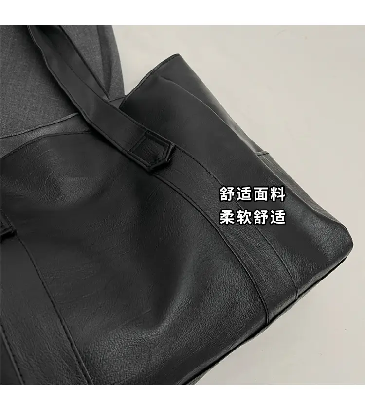 Retro Leather Tote Bag Brown Large Capacity — feature 8
