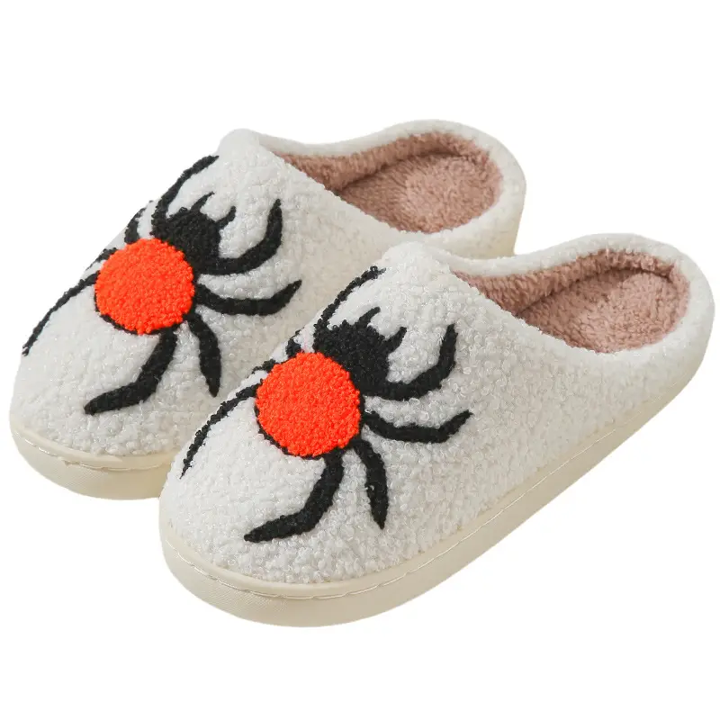 Cross-border foreign trade wholesale cotton slippers for men and women in autumn and winter home use non-slip fleece-lined thick-soled warm cartoon wool cotton