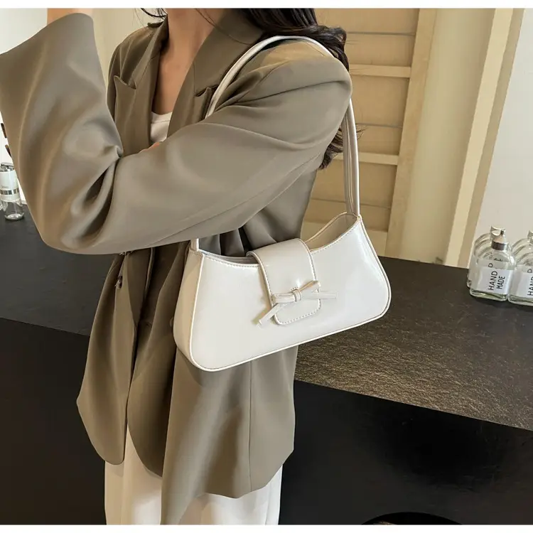 Black Women's Shoulder Bag with Bow Design — feature 10