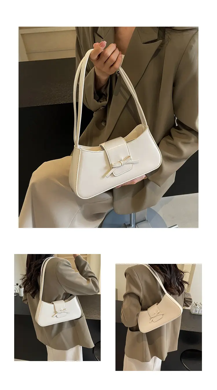 Black Women's Shoulder Bag with Bow Design — feature 20
