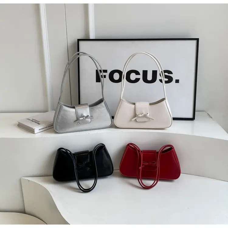 Black Women's Shoulder Bag with Bow Design — feature 24