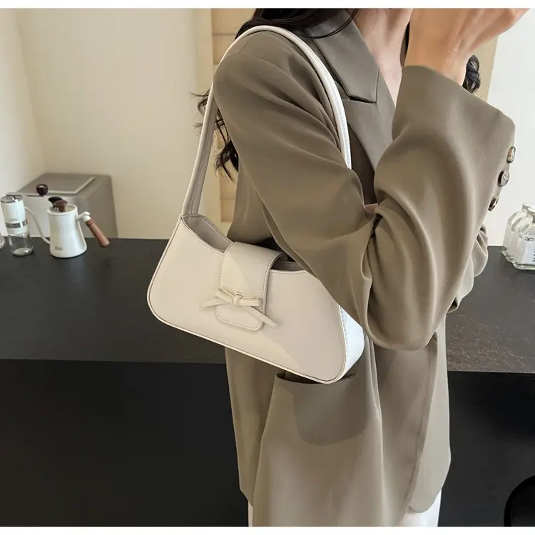 Black Women's Shoulder Bag with Bow Design — feature 8