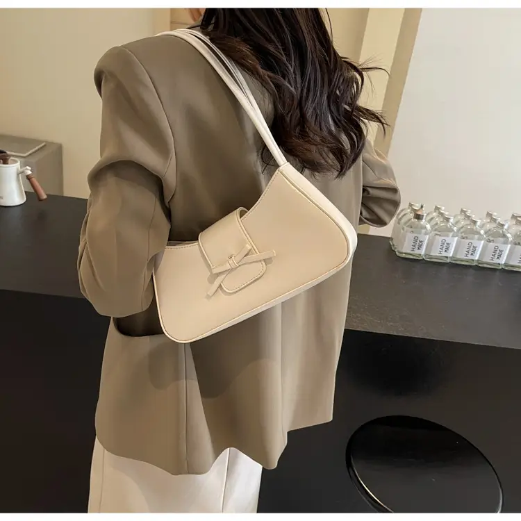 Black Women's Shoulder Bag with Bow Design — feature 9