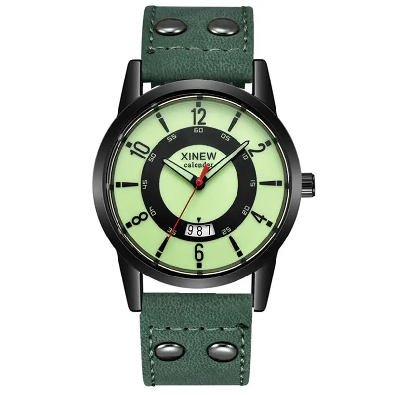 Men's Brown Leather Calendar Quartz Watch — feature 20