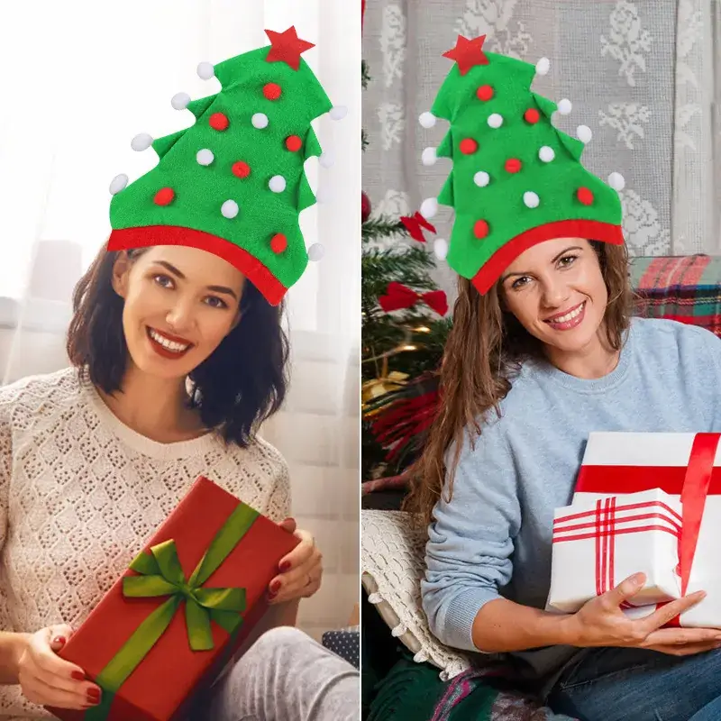 Christmas Elf Hats Red Green Felt Decor - Image 4