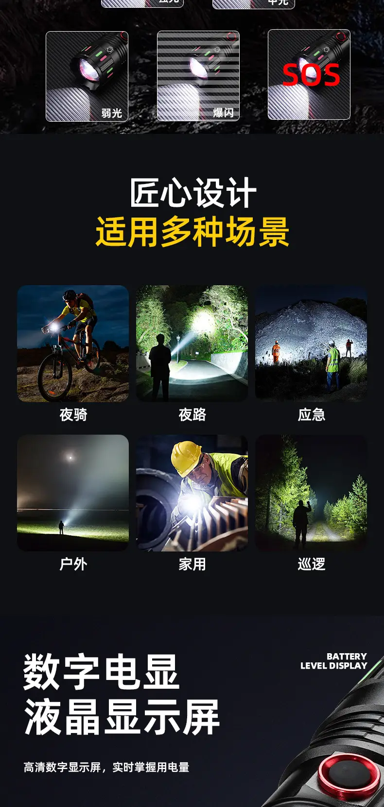 Two-in-One Explosive White Laser Flashlight with TYPE-C Charging β feature 6