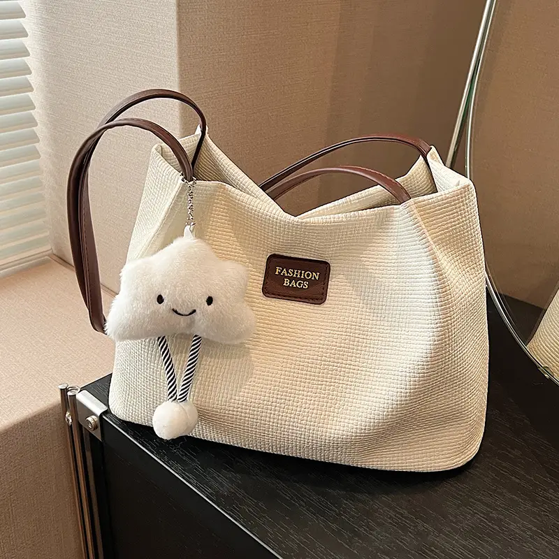 Women's Large Capacity Shoulder Bag Cream New Autumn