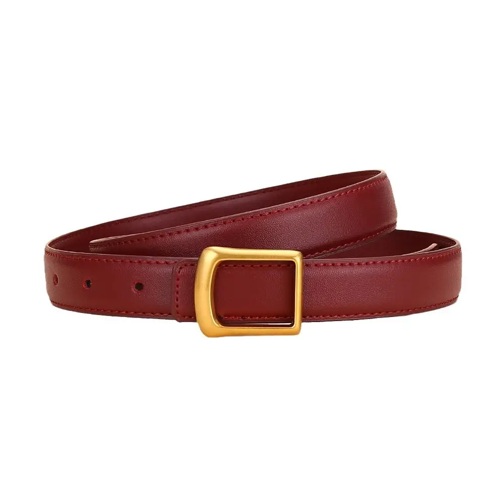 Women Square Buckle Genuine Leather Belt 24cm - Image 23