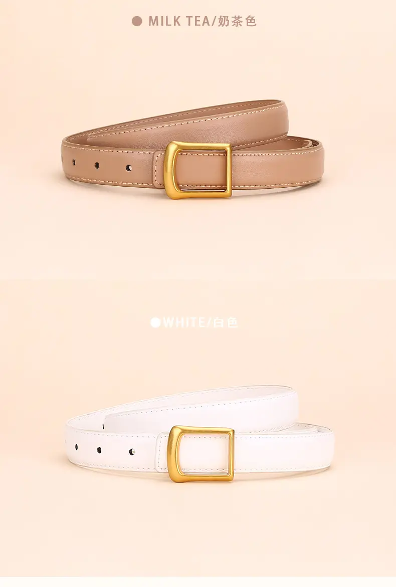 Women Square Buckle Genuine Leather Belt 24cm — feature 12