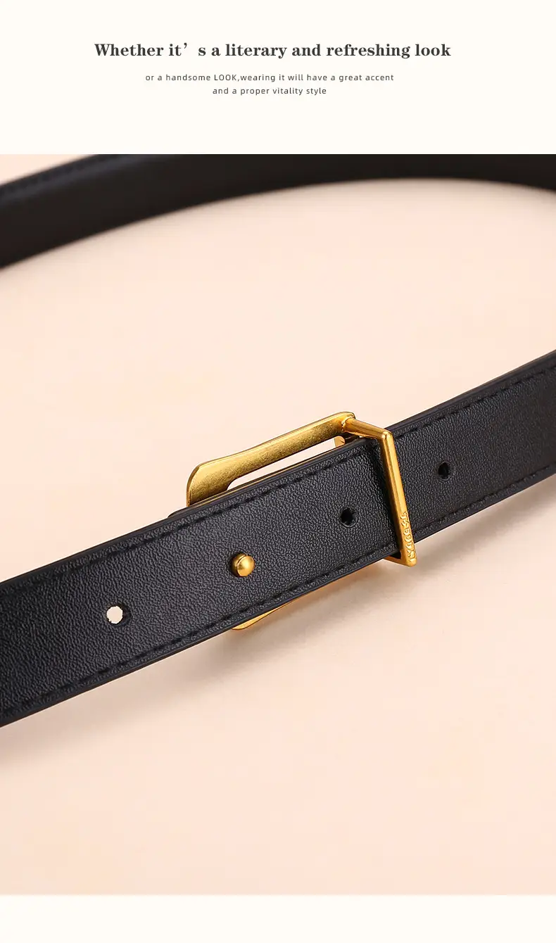 Women Square Buckle Genuine Leather Belt 24cm — feature 17