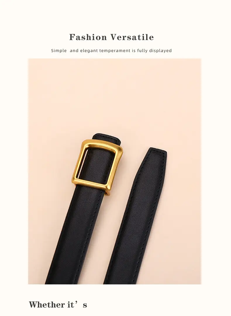 Women Square Buckle Genuine Leather Belt 24cm — feature 20