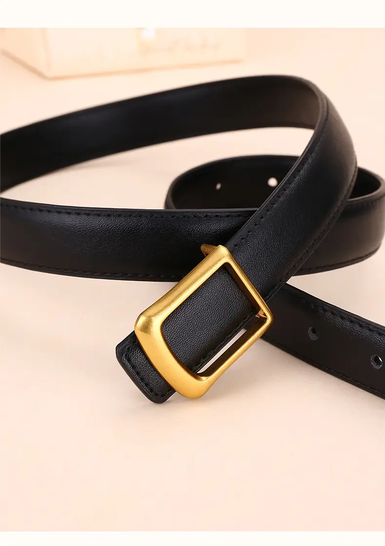 Women Square Buckle Genuine Leather Belt 24cm — feature 22