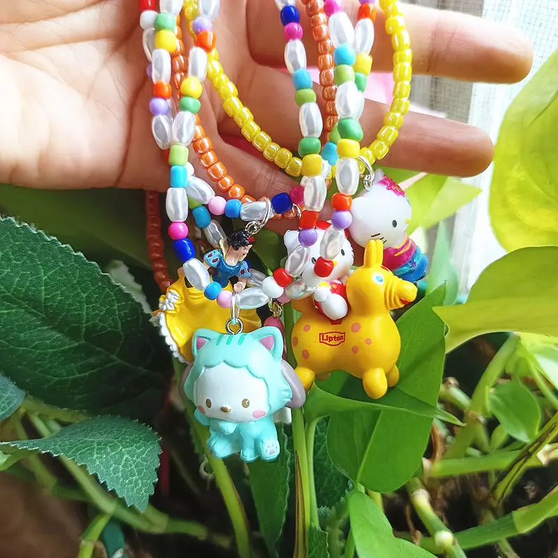 Cute Cartoon Necklace for Women Orange Beaded - Image 7