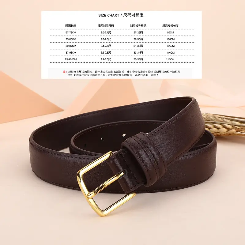 Black Leather Belt with Gold Buckle for Women - Image 2