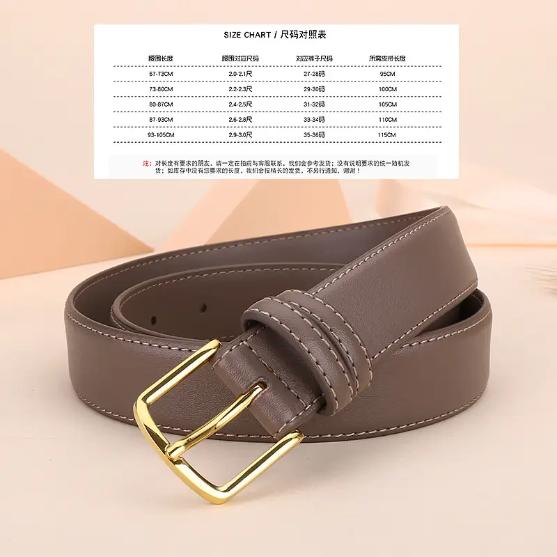 Black Leather Belt with Gold Buckle for Women - Image 4