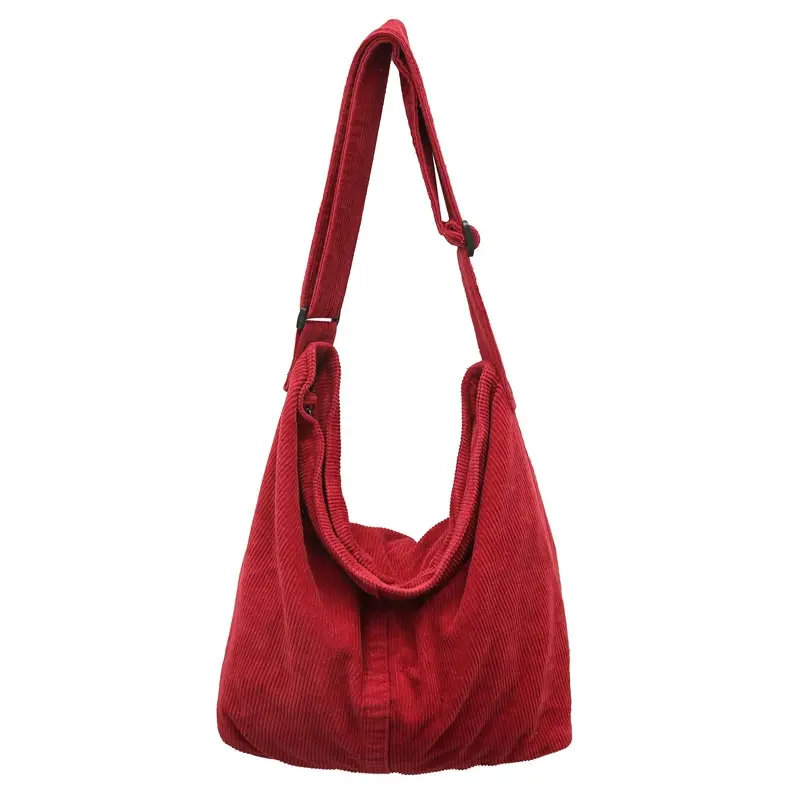 Red Velvet Shoulder Bag for Women 2024 Autumn - Image 4