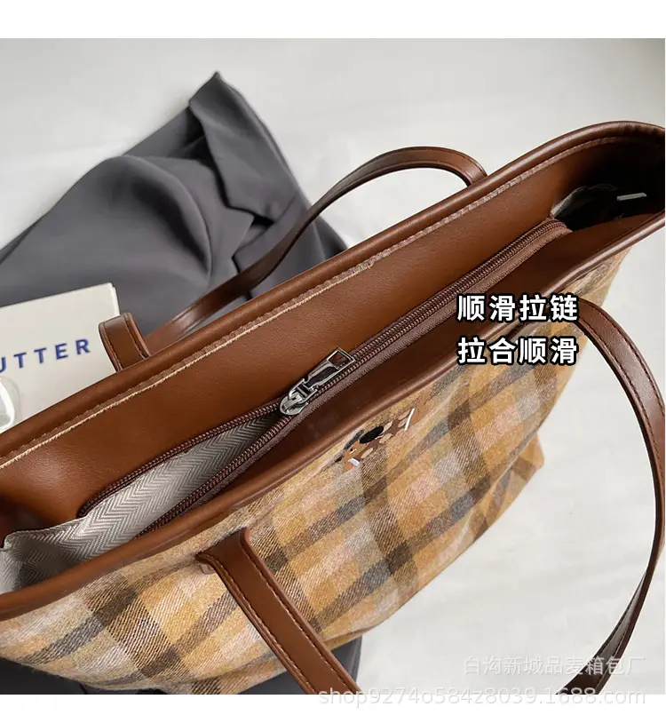 Plaid Large Commuter Bag for Women 2026 — feature 3