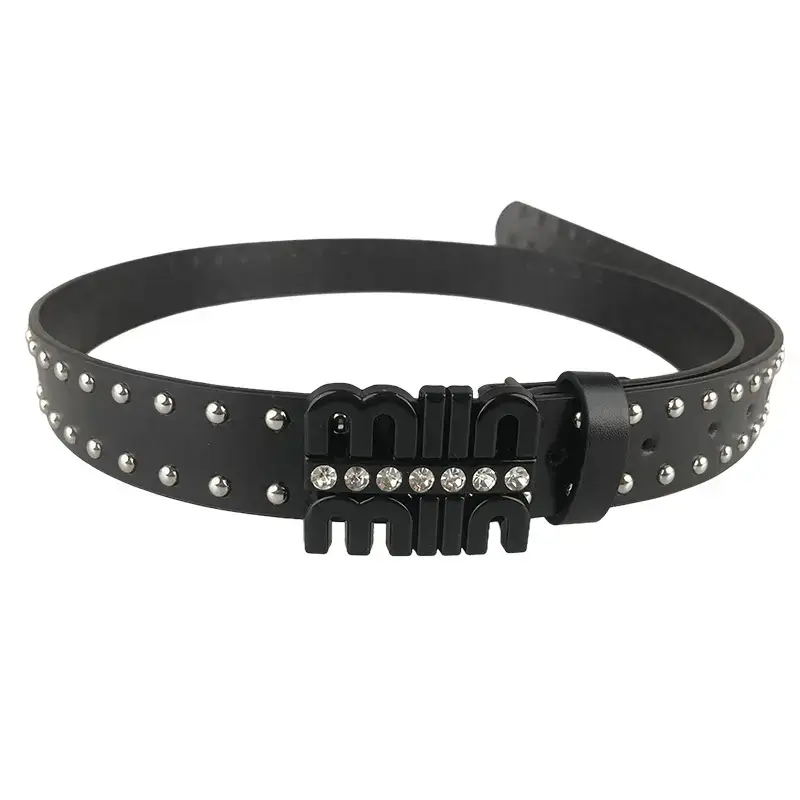 Black Rhinestone Belt for Women