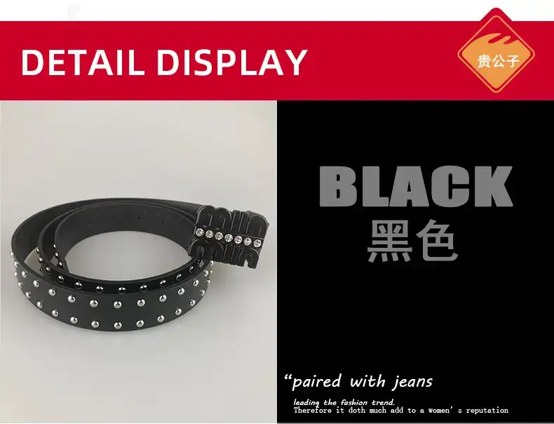 Black Rhinestone Belt for Women — feature 18