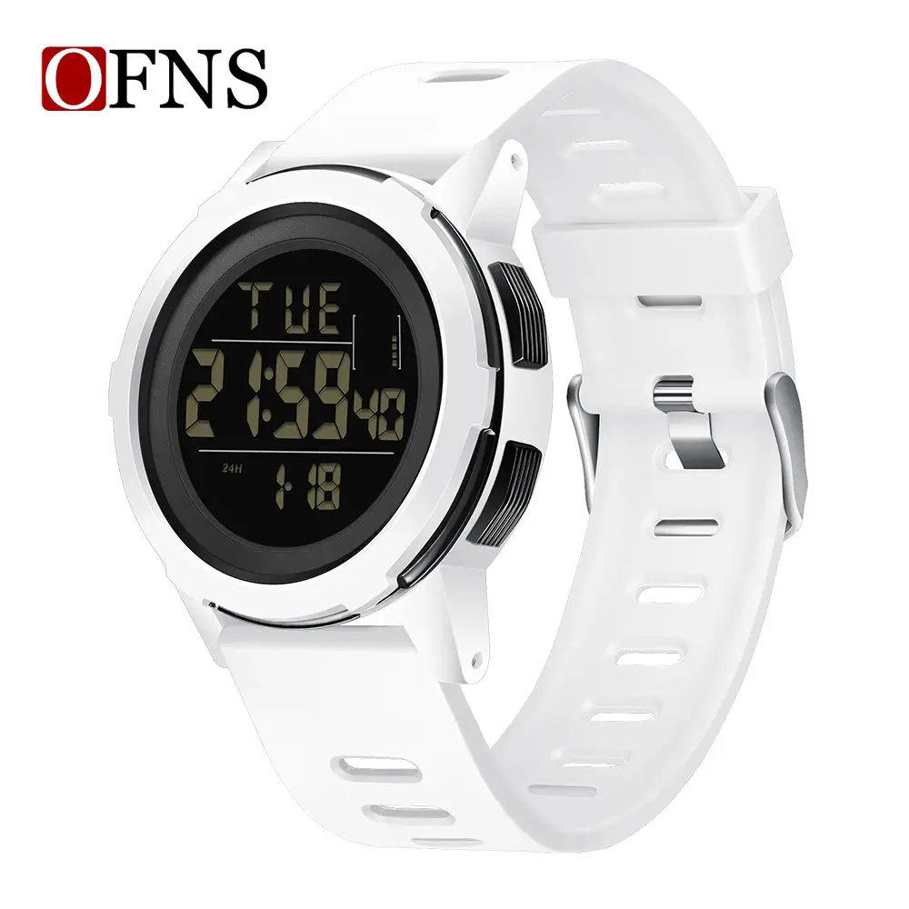 Ofns Digital Watch White 21:59 Display - Image 2