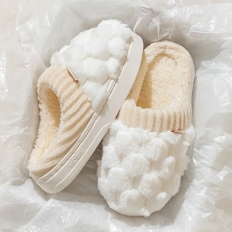 Cixi Cotton Slippers Women's Autumn and Winter Couple's Indoor Moon Shoes Non-slip Warm Home Plush Cotton Slippers - Image 29