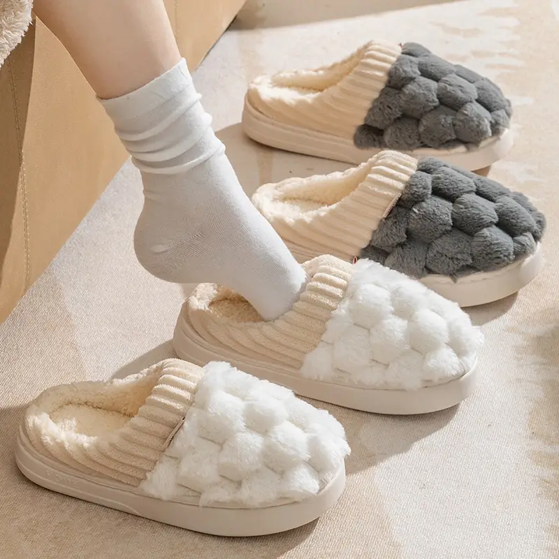 Cixi Cotton Slippers Women's Autumn and Winter Couple's Indoor Moon Shoes Non-slip Warm Home Plush Cotton Slippers - Image 30