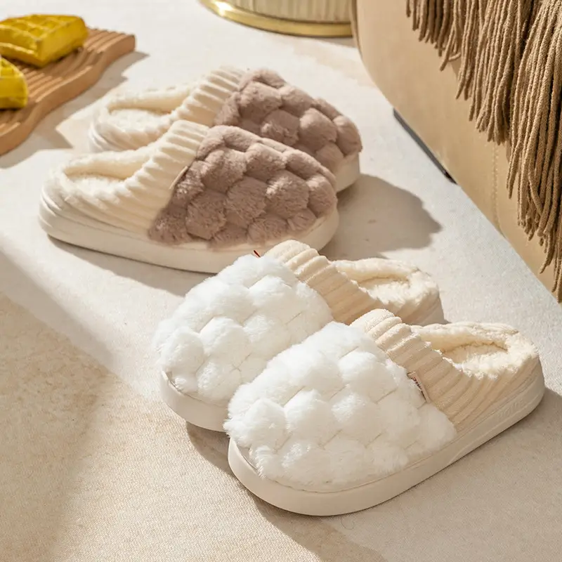 Cixi Cotton Slippers Women's Autumn and Winter Couple's Indoor Moon Shoes Non-slip Warm Home Plush Cotton Slippers - Image 31