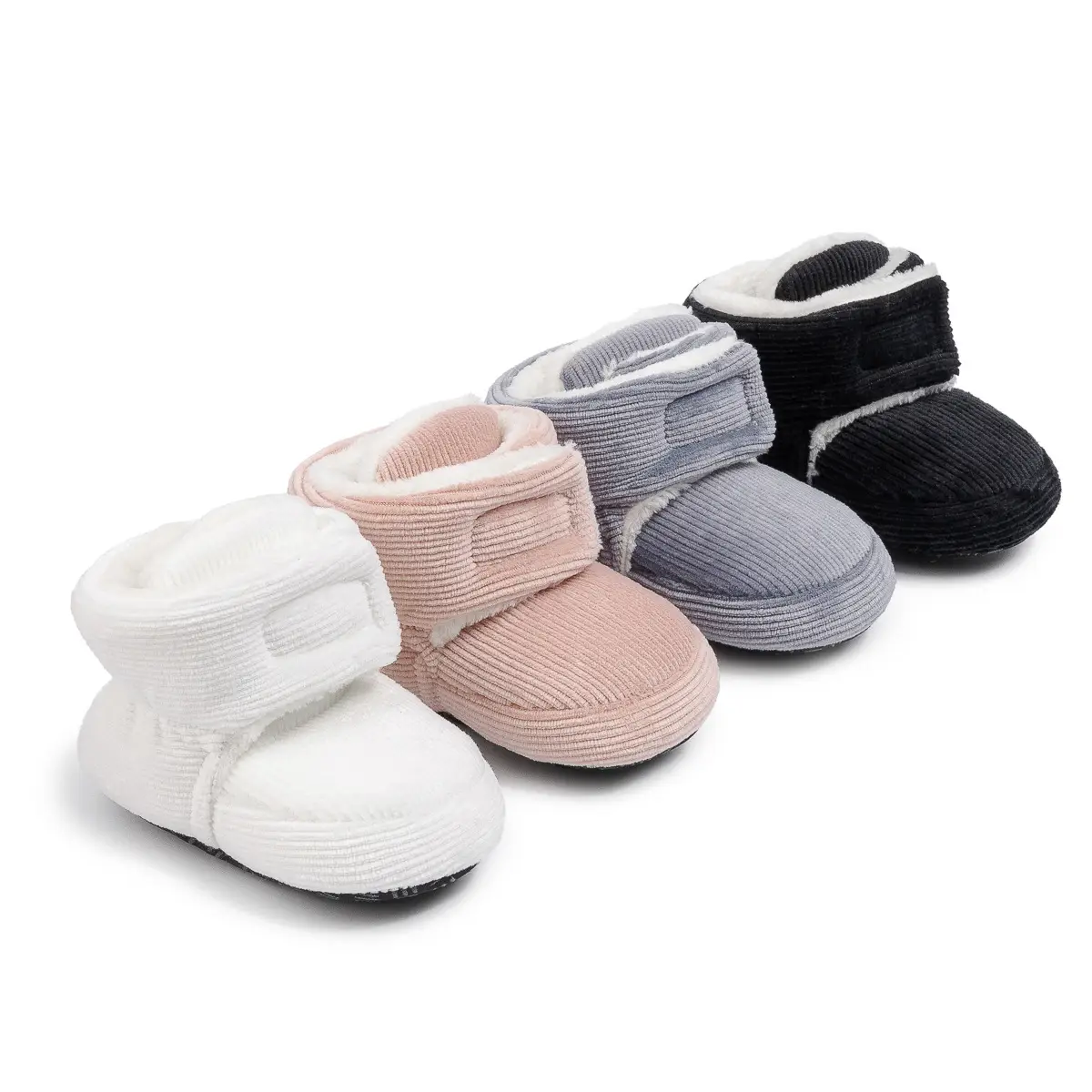 New Baby Winter Warm Boots Grey Velcro Sleeve Soft Sole
