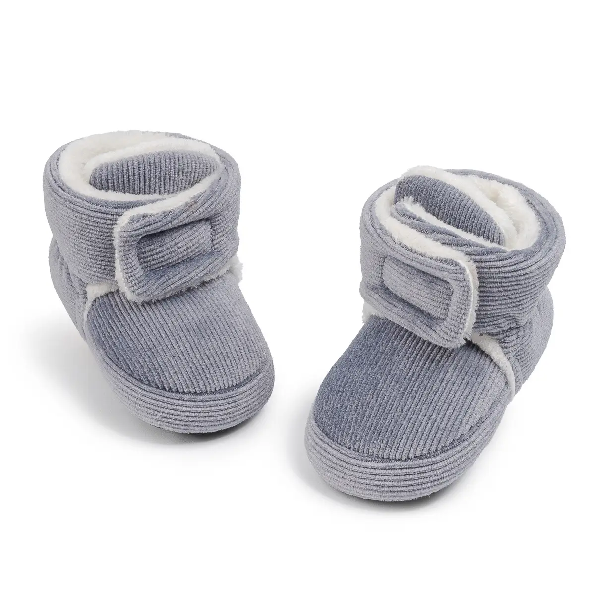 New Baby Winter Warm Boots Grey Velcro Sleeve Soft Sole