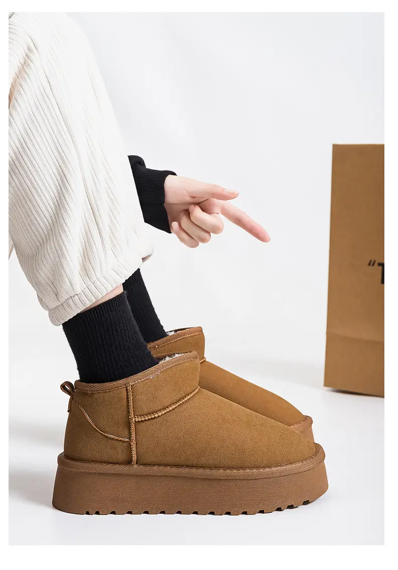 Platform bottom snow boots women's short tube 2024 winter new warm cotton shoes fleece-lined thick women's shoes short boots G9901 — feature 10
