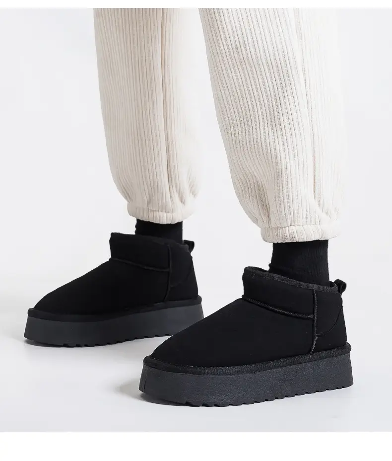 Platform bottom snow boots women's short tube 2024 winter new warm cotton shoes fleece-lined thick women's shoes short boots G9901 — feature 12