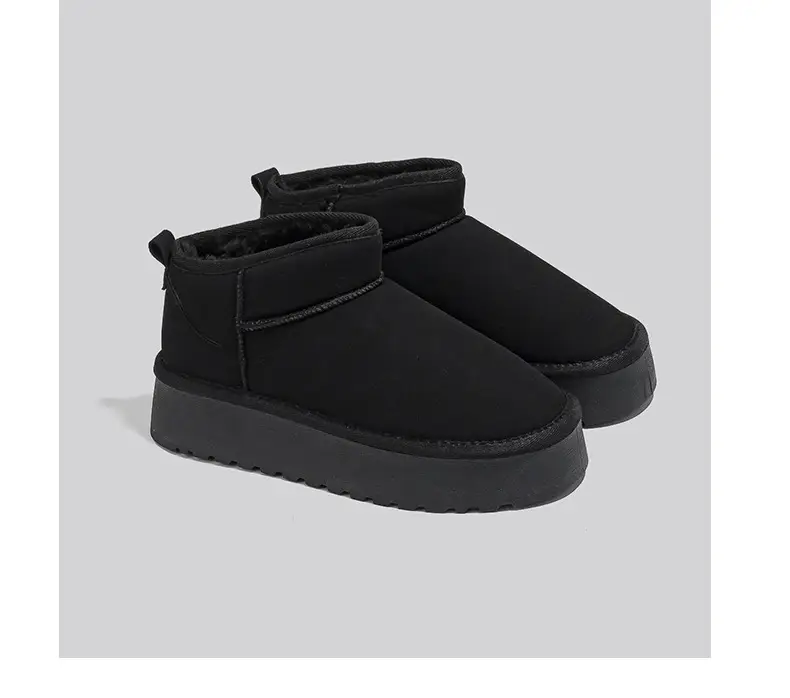 Platform bottom snow boots women's short tube 2024 winter new warm cotton shoes fleece-lined thick women's shoes short boots G9901 — feature 13