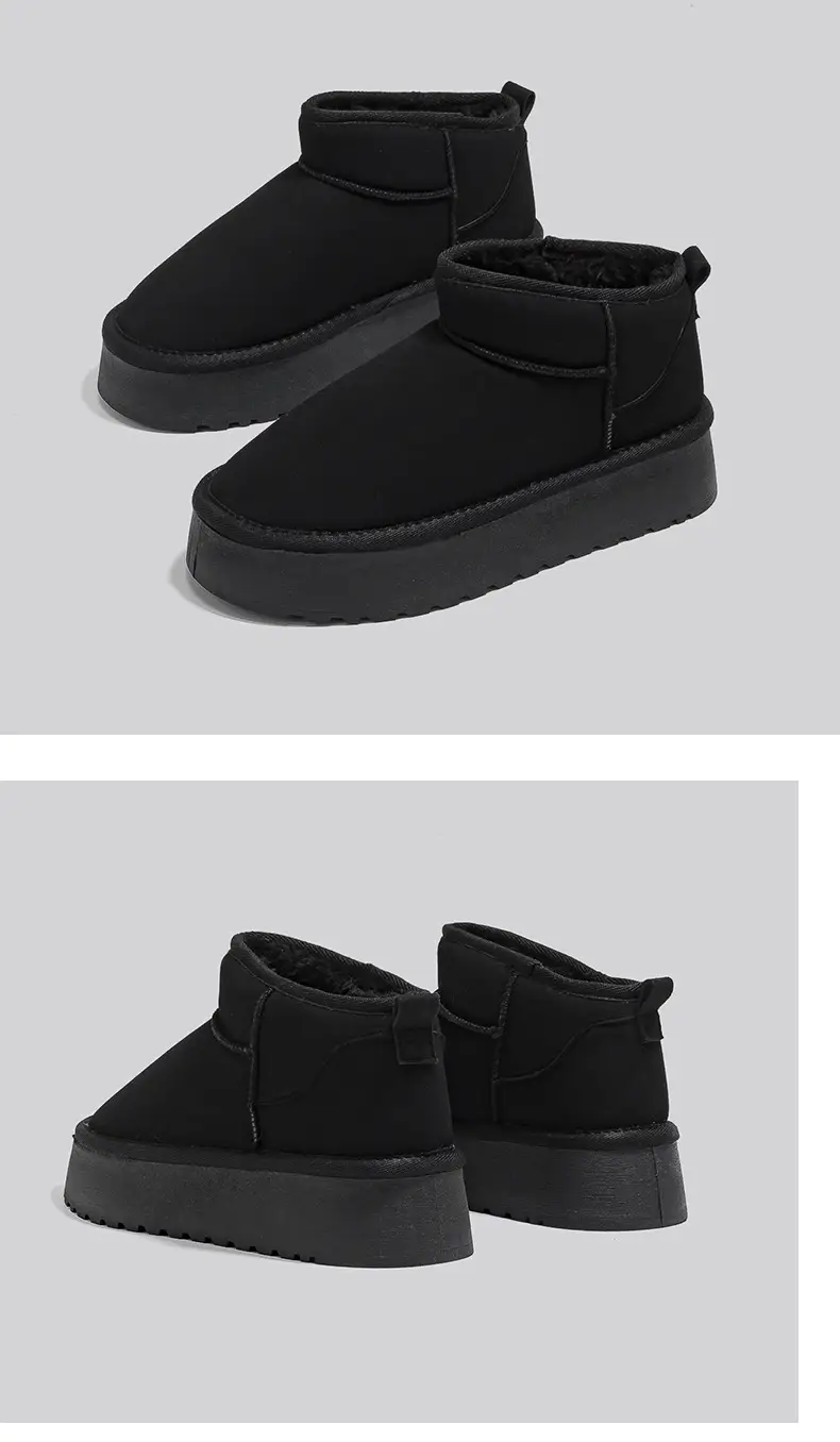 Platform bottom snow boots women's short tube 2024 winter new warm cotton shoes fleece-lined thick women's shoes short boots G9901 — feature 15