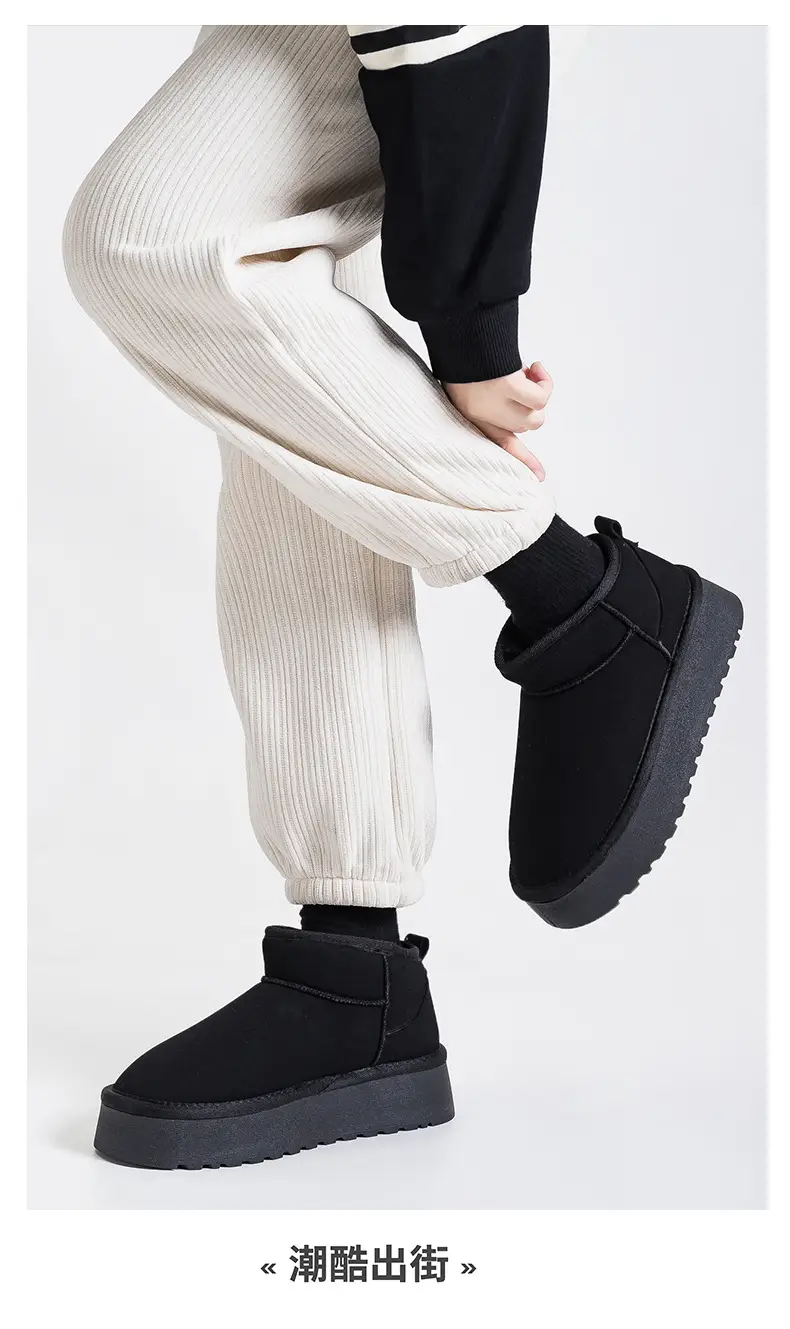 Platform bottom snow boots women's short tube 2024 winter new warm cotton shoes fleece-lined thick women's shoes short boots G9901 — feature 16