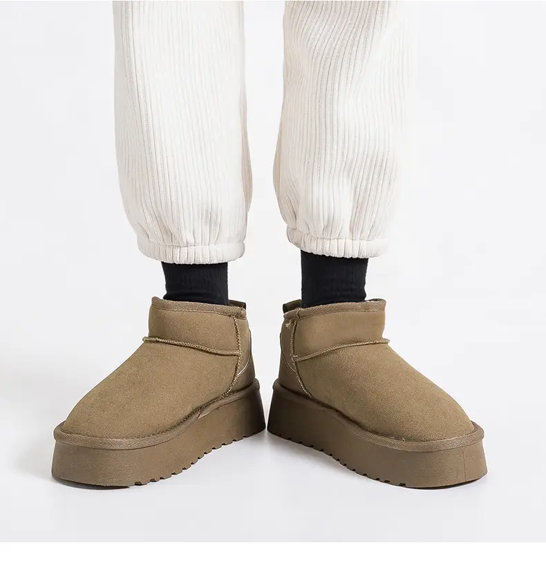 Platform bottom snow boots women's short tube 2024 winter new warm cotton shoes fleece-lined thick women's shoes short boots G9901 — feature 17