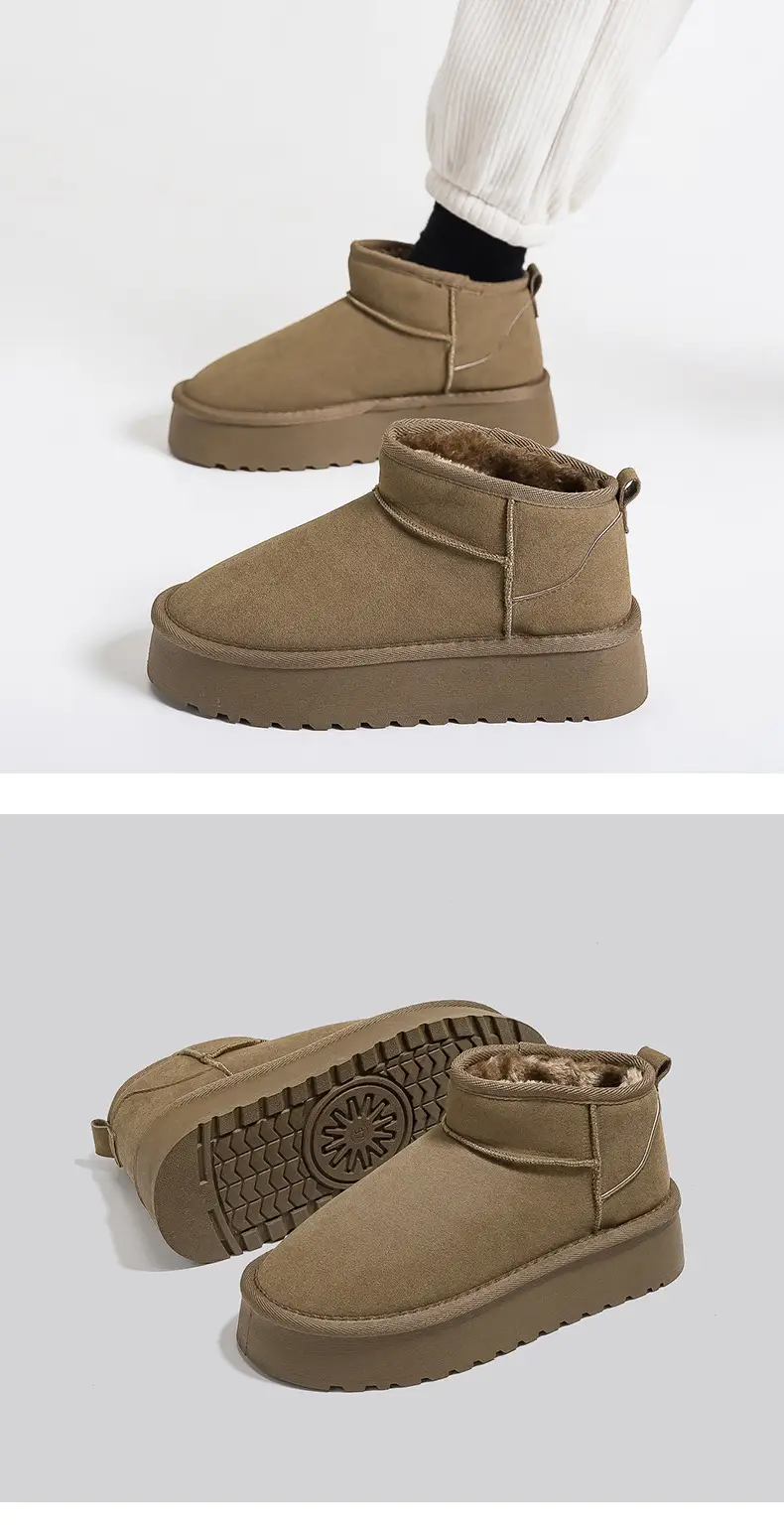Platform bottom snow boots women's short tube 2024 winter new warm cotton shoes fleece-lined thick women's shoes short boots G9901 — feature 18
