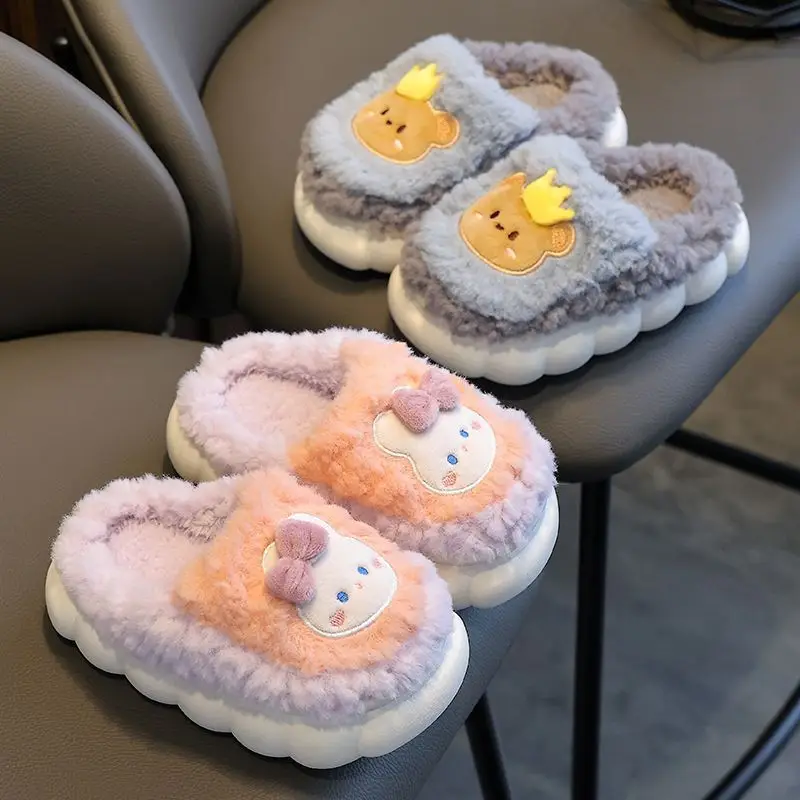 New girls' cotton slippers autumn and winter non-slip children's slippers girls baby bag with warm home cotton shoes cute - Image 10