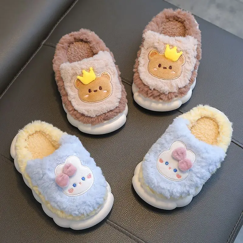 New girls' cotton slippers autumn and winter non-slip children's slippers girls baby bag with warm home cotton shoes cute - Image 11