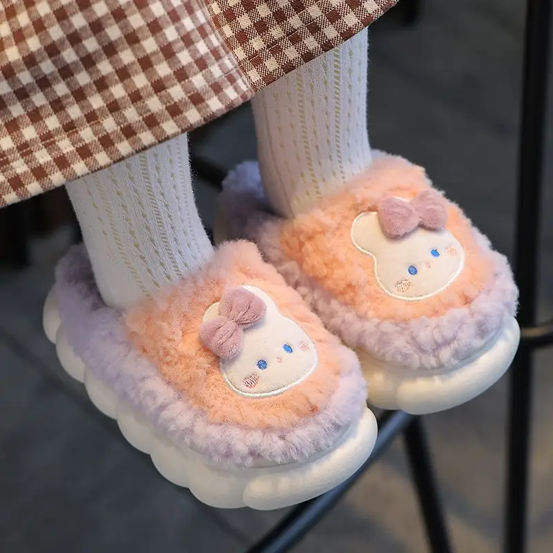 New girls' cotton slippers autumn and winter non-slip children's slippers girls baby bag with warm home cotton shoes cute - Image 12