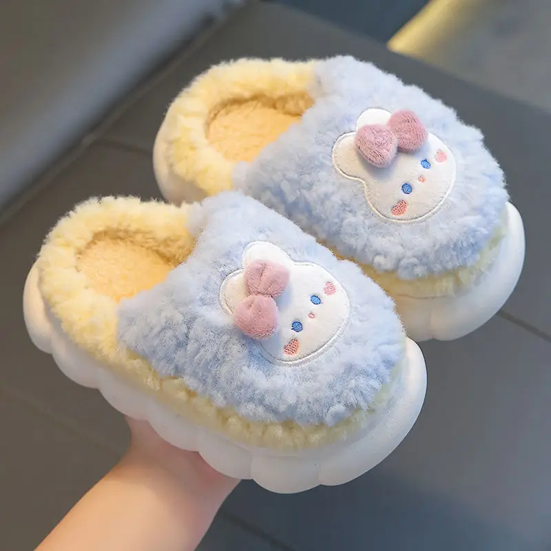 New girls' cotton slippers autumn and winter non-slip children's slippers girls baby bag with warm home cotton shoes cute - Image 3