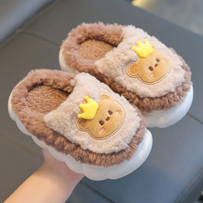 New girls' cotton slippers autumn and winter non-slip children's slippers girls baby bag with warm home cotton shoes cute - Image 4