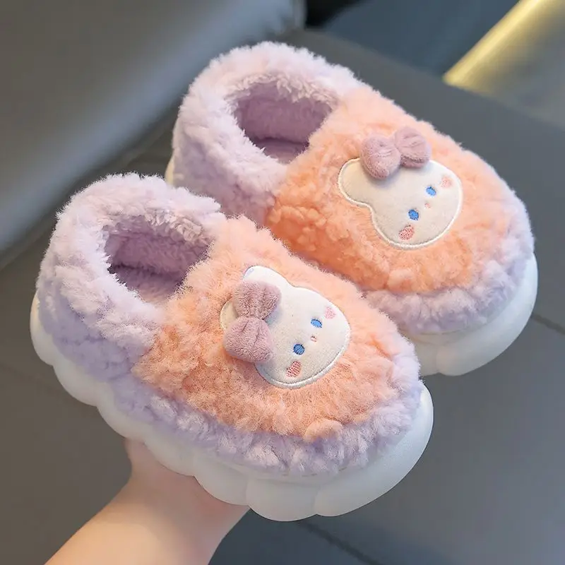 New girls' cotton slippers autumn and winter non-slip children's slippers girls baby bag with warm home cotton shoes cute - Image 5