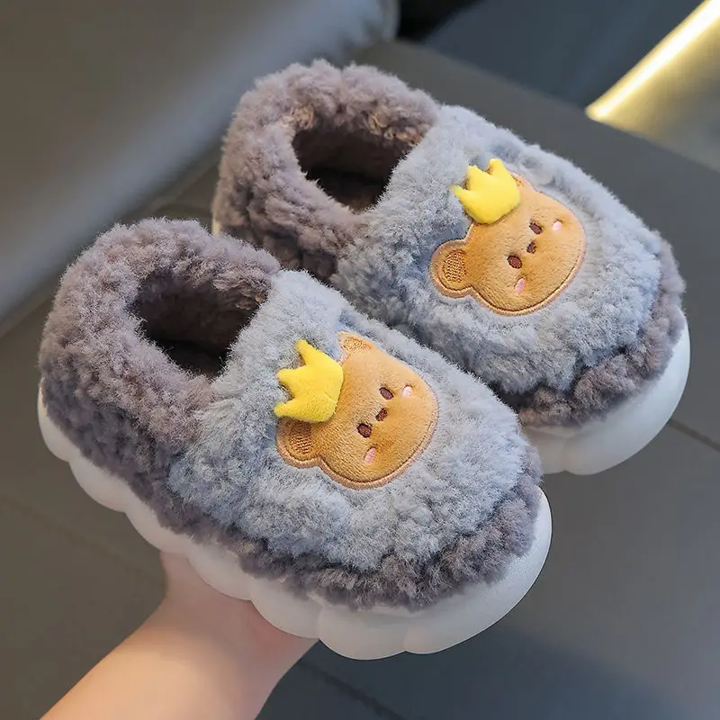 New girls' cotton slippers autumn and winter non-slip children's slippers girls baby bag with warm home cotton shoes cute - Image 6