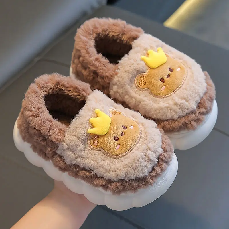 New girls' cotton slippers autumn and winter non-slip children's slippers girls baby bag with warm home cotton shoes cute - Image 8
