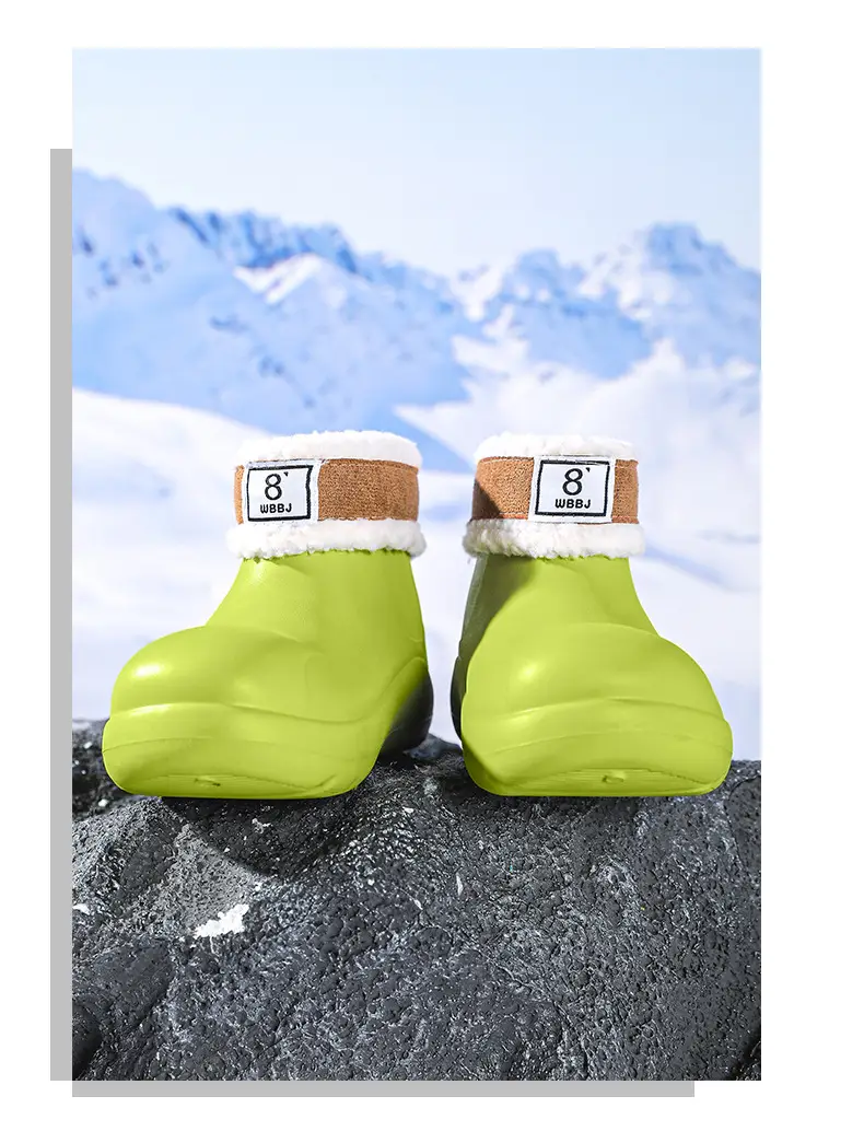 New cross-border women's all-match mid-barrel rain boots waterproof thick-soled rain shoes simple fleece-lined warm non-slip shoes work shoes — feature 28