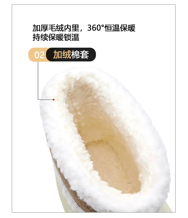 New cross-border women's all-match mid-barrel rain boots waterproof thick-soled rain shoes simple fleece-lined warm non-slip shoes work shoes — feature 8