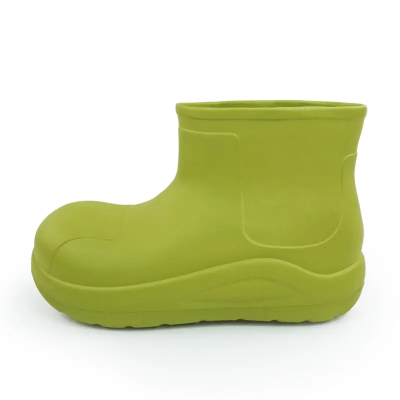 New cross-border women's all-match mid-barrel rain boots waterproof thick-soled rain shoes simple fleece-lined warm non-slip shoes work shoes - Image 3