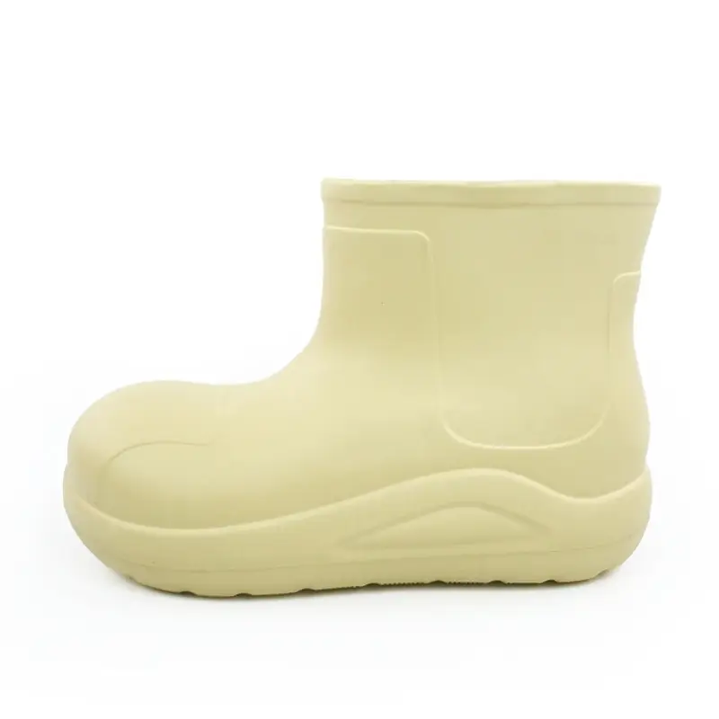 New cross-border women's all-match mid-barrel rain boots waterproof thick-soled rain shoes simple fleece-lined warm non-slip shoes work shoes - Image 5