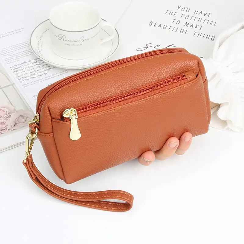 Blue Women's Cosmetic Phone Purse with Strap - Image 7