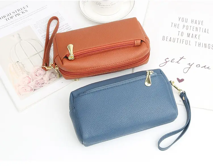 Blue Women's Cosmetic Phone Purse with Strap — feature 11
